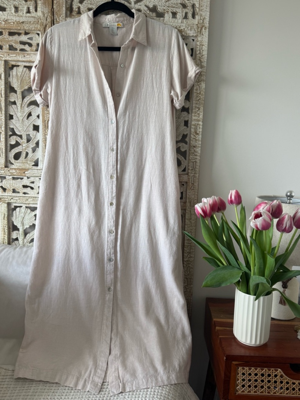 C&C California off-white Button-Front Shirt Dress